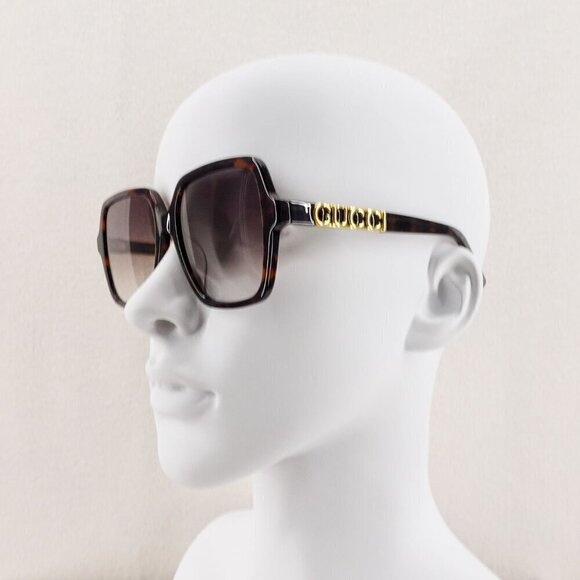 Gucci GG1189 Square Unisex Sunglasses Tortoise Brown OS - Picture 11 of 16